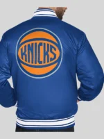 NY Knicks Starter Blue Basketball Logo Varsity Full-Snap Jacket