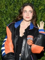 NYC Tribeca Festival Molly Gordon Knicks leather Jacket