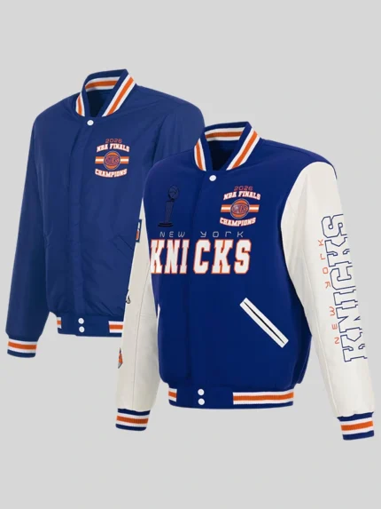 New York Knicks 2026 NBA Finals Champions Reversible Varsity Jacket