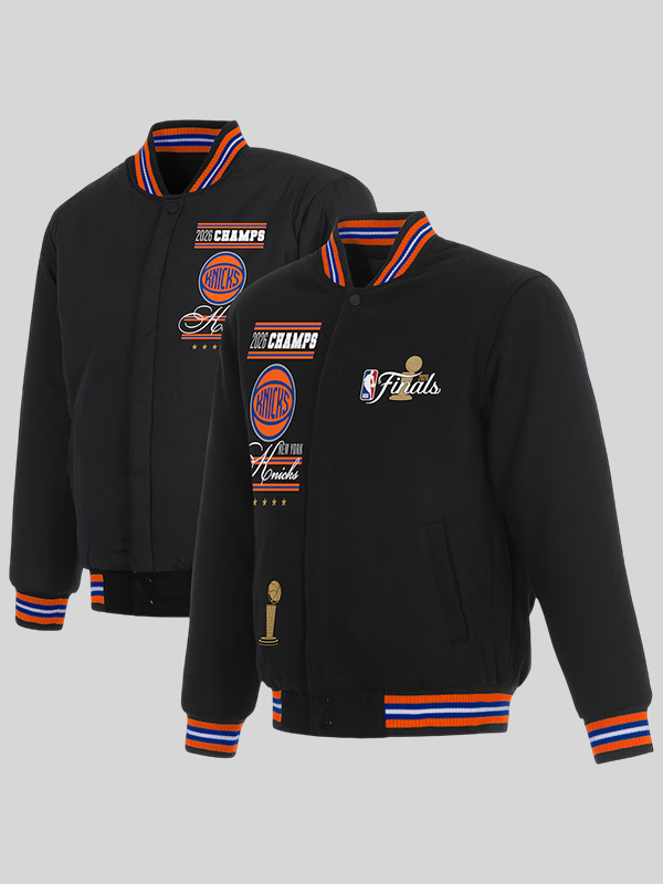 New York Knicks 2026 NBA Finals Champions Reversible Wool Jacket New York Knicks 2026 NBA Finals Champions Reversible Wool Jacket