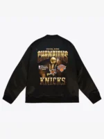 New York Knicks Black 2026 NBA Finals Champions Satin Full-Snap Jacket