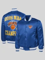 New York Knicks Starter 2026 NBA Finals Champions Satin Varsity Jacket