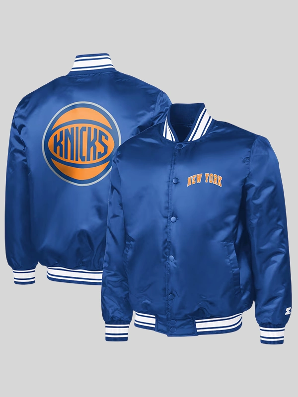 New York Knicks Starter Basketball Logo Varsity Jacket New York Knicks Starter Basketball Logo Varsity Jacket