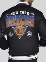 New York Knicks Starter Triangle Black Varsity Jacket