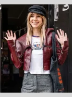 Notting Hill 2026 Suki Waterhouse Burgundy Leather Jacket
