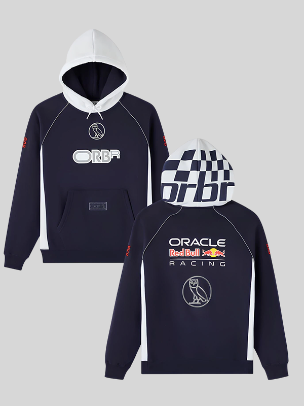 OVO x Red Bull Racing Pit Crew Color Block Hoodie OVO x Red Bull Racing Pit Crew Color Block Hoodie