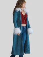 Off Campus 2026 Mika Abdalla Blue Shearling Denim Coat