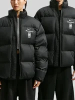 PEACEMINUSONE Black Puffer Jacket