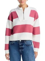 Pink and White The Four Seasons Tina Fey Striped Sweatshirt