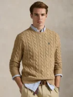 Polo Ralph Lauren Cable-Knit Cotton Sweater Beige