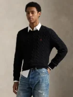 Polo Ralph Lauren Men's Cable-Knit Cotton Sweater Black