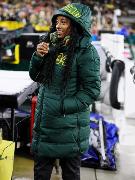 Simone Biles 2026 Green Bay Packers Puffer Jacket