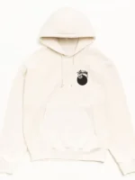Stussy 8 Ball Graphic Cream Pullover Fleece Hoodie