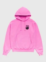 Stussy 8 Ball Graphic Pink Pullover Fleece Hoodie