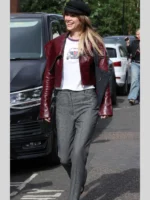 Suki Waterhouse Rough Trade Notting Hill London 2026 Jacket Burgandy Leather