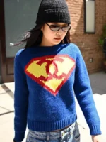 Superman Chanel Sweater Blue