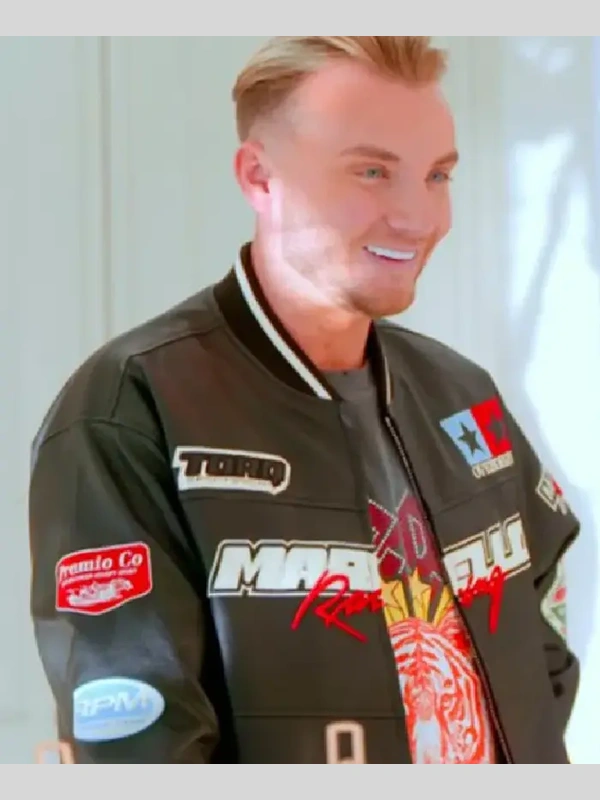 TOWIE Harry Derbidge Black Biker Leather Jacket TOWIE Harry Derbidge Black Biker Leather Jacket