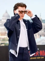 Tom Holland Spider Man New Day Rome Blue Wool Jacket