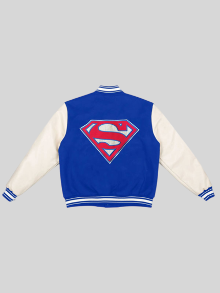 US Soccer x DC Superman Blue Varsity Jacket