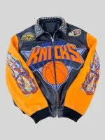 Who Decides War x New York Knicks Leather Jacket