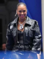 alicia keys pelle pelle knicks jacket