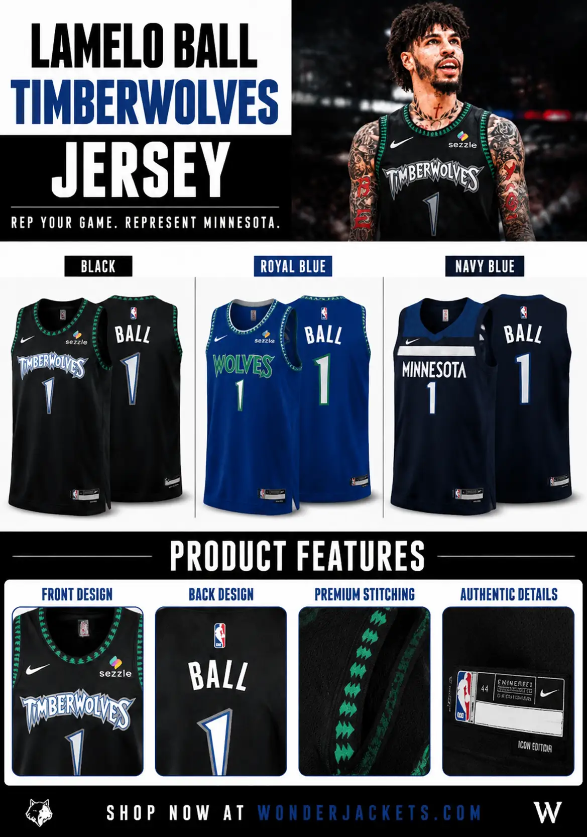 lamelo ball timberwolves jersey