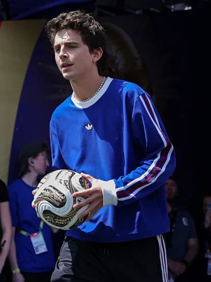 2026 World Cup Final Timothee Chalamet Blue Sweatshirt