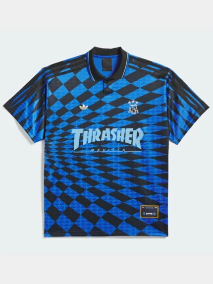 Adidas Argentina x Thrasher Soccer Jersey Black and Blue