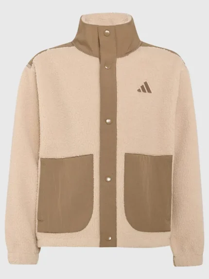 Adidas Sherpa Fleece Jacket in Brown