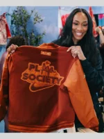 A’ja Wilson Playa Society x Nike Brown Varsity Jacket