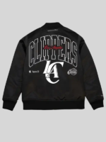 BTS SUGA Clippers Glitch Black Bomber Jacket