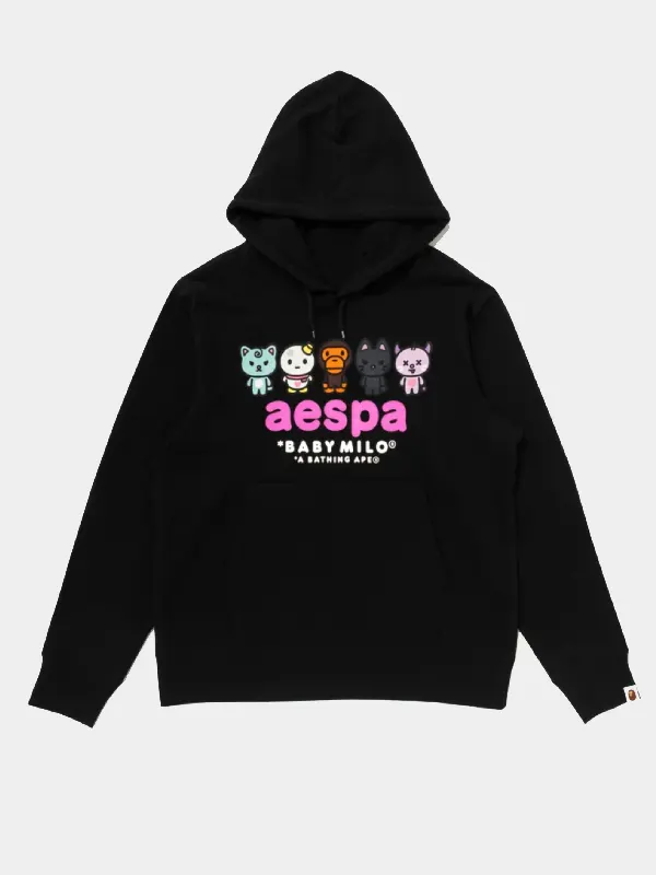 Bape x Aespa Hoodie Black Bape x Aespa Hoodie Black