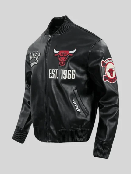Chicago Bulls Modern Originals Black Leather Jacket