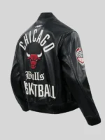 Chicago Bulls Modern Originals Black Leather Jacket men's