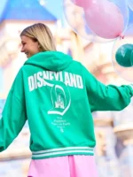 Disneyland Mickey Mouse Green Varsity Hoodie