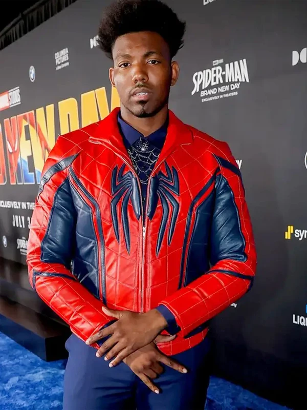 Dominique Barrett Spider-Man Red Leather Jacket Dominique Barrett Spider-Man Red Leather Jacket
