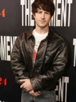 Dylan Minnette The Moment 2026 Movie Event Black Leather Jacket