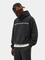 Emotional Support Black Oversized Hoodie