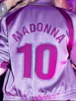 FIFA World Cup Final Halftime Show Madonna Purple Satin Jacket