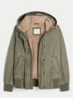 Faux Fur-Lined Bomber Jacket Hollister