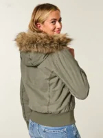 Faux Fur-Lined Hollister Bomber Jacket