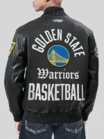 Golden State Warriors Modern Originals Black Leather Jacket