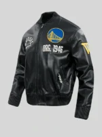 Golden State Warriors NBA basketbal Black Leather Jacket