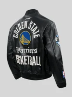 Golden State Warriors National Basketball Black Leather Jacket