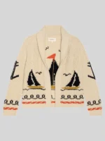 Great Horse Sailboat Lodge Beige cardigan