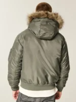 Hollister Hooded Fur Bomber Jacket
