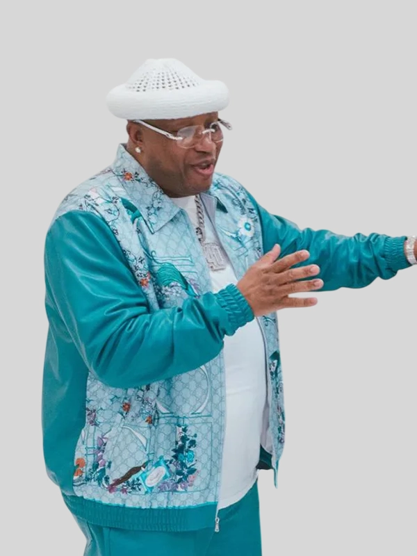 I Don’t Fk With You E-40 Teal Floral Leather Jacket I Don’t Fk With You E-40 Teal Floral Leather Jacket