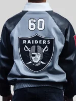 Jeff Hamilton Grey and Black Raiders Vegan Leather Jacket