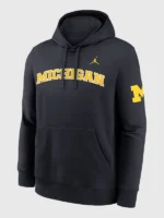 Jordan Michigan Wolverines 2026 Black Sideline Club Hoodie