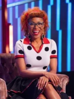 Keke Palmer Password S03 White Polka Dot Polo Shirt